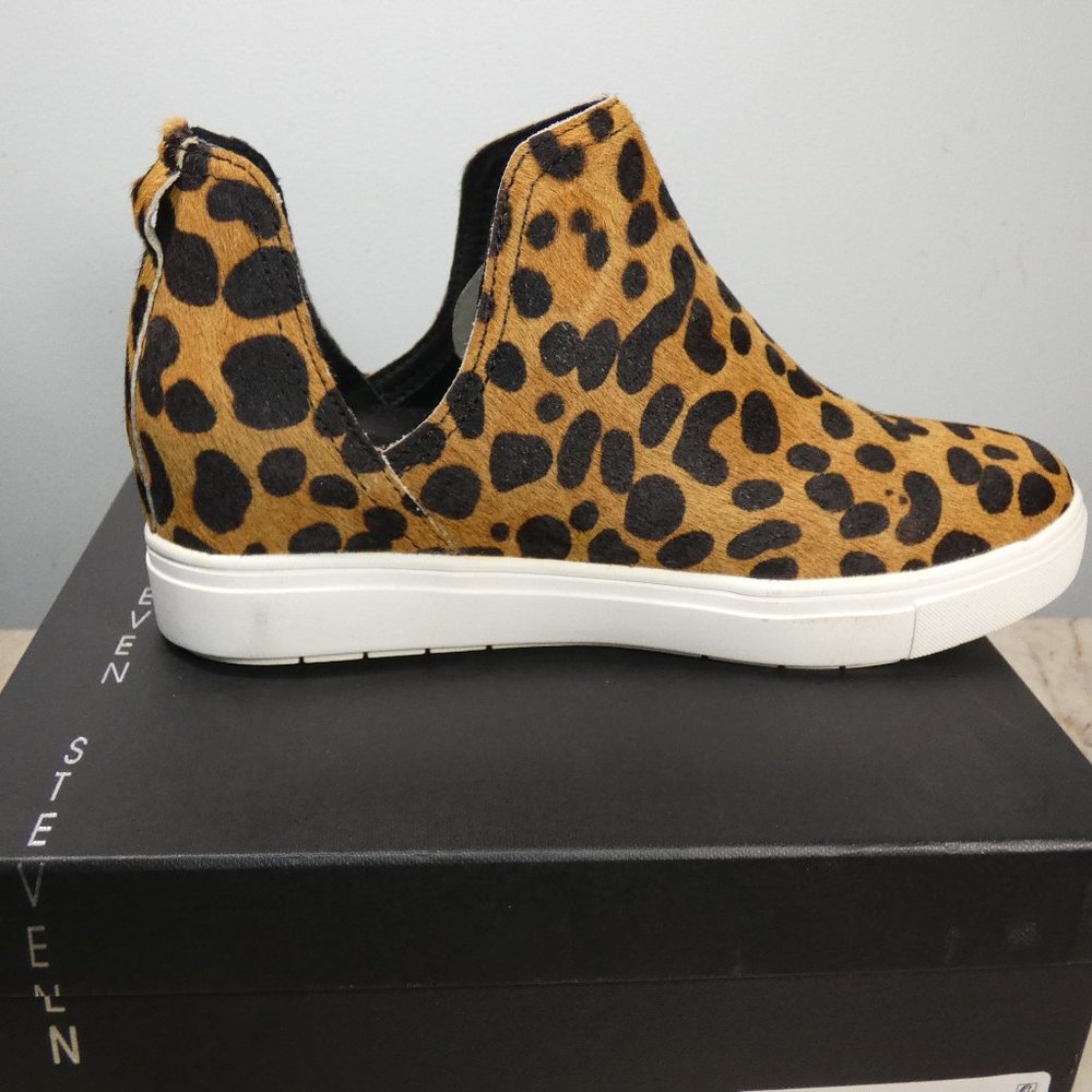 NiB STEVEN by Steve Madden Women's Caprice-L Sneaker, Leopard, 7.5 M US
